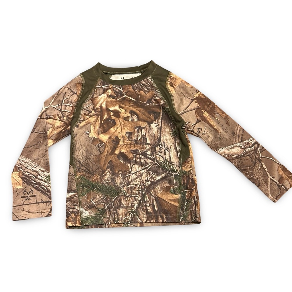 Under Armour Tee Boys Realtree Camo Long Sleeve Outdoor Size 4